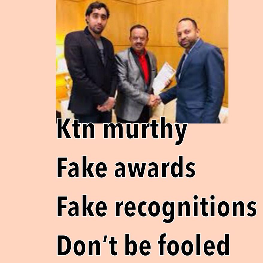 Ktn Murthy Fake Award